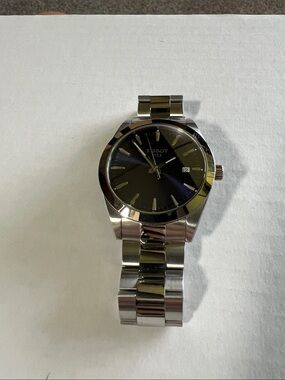 Tissot Silver Bracelet Watch with Blue Dial